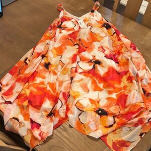 Cleo Floral Orange and Red Dress